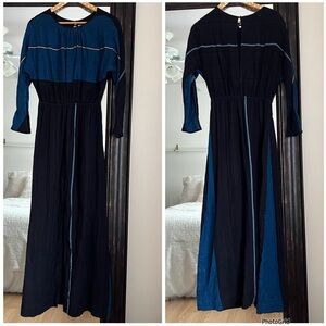 Ace & Jig Black Blue Maxi Dress XS